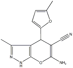 6-amino-3-methyl-4-(5-methyl-2-furyl)-1,4-dihydropyrano[2,3-c]pyrazole-5-carbonitrile