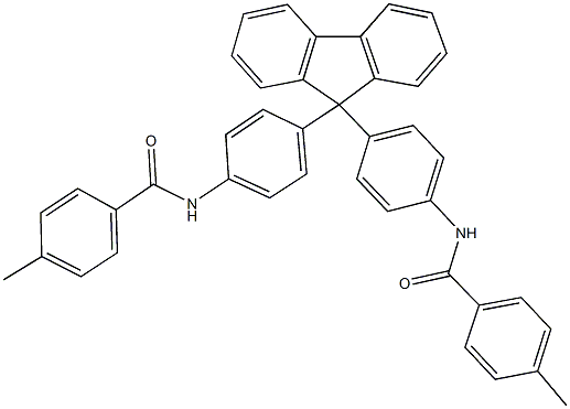 4-methyl-N-[4-(9-{4-[(4-methylbenzoyl)amino]phenyl}-9H-fluoren-9-yl)phenyl]benzamide Struktur
