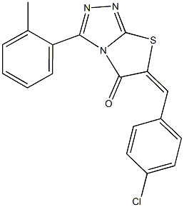 6-(4-chlorobenzylidene)-3-(2-methylphenyl)[1,3]thiazolo[2,3-c][1,2,4]triazol-5(6H)-one 结构式