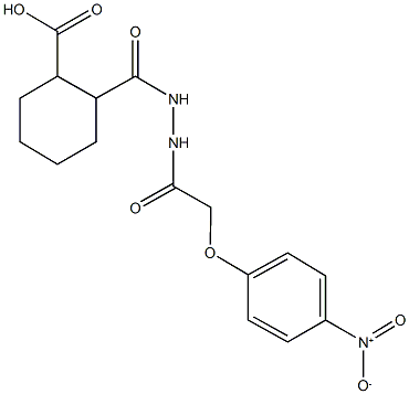 2-{[2-({4-nitrophenoxy}acetyl)hydrazino]carbonyl}cyclohexanecarboxylic acid 结构式