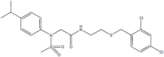 N-{2-[(2,4-dichlorobenzyl)sulfanyl]ethyl}-2-[4-isopropyl(methylsulfonyl)anilino]acetamide Structure