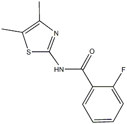 N-(4,5-dimethyl-1,3-thiazol-2-yl)-2-fluorobenzamide,,结构式