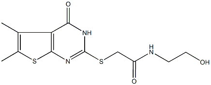 2-[(5,6-dimethyl-4-oxo-3,4-dihydrothieno[2,3-d]pyrimidin-2-yl)sulfanyl]-N-(2-hydroxyethyl)acetamide