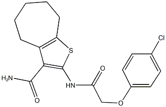 2-{[(4-chlorophenoxy)acetyl]amino}-5,6,7,8-tetrahydro-4H-cyclohepta[b]thiophene-3-carboxamide Structure