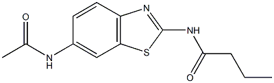 N-[6-(acetylamino)-1,3-benzothiazol-2-yl]butanamide Structure