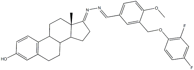 3-[(2,4-difluorophenoxy)methyl]-4-methoxybenzaldehyde [3-hydroxyestra-1,3,5(10)-trien-17-ylidene]hydrazone 化学構造式