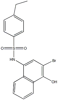 N-(3-bromo-4-hydroxy-1-naphthyl)-4-ethylbenzenesulfonamide 化学構造式