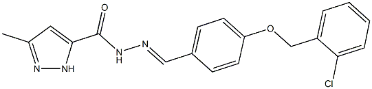 N'-{4-[(2-chlorobenzyl)oxy]benzylidene}-3-methyl-1H-pyrazole-5-carbohydrazide,,结构式