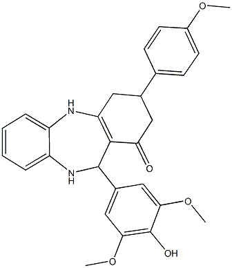  11-(4-hydroxy-3,5-dimethoxyphenyl)-3-(4-methoxyphenyl)-2,3,4,5,10,11-hexahydro-1H-dibenzo[b,e][1,4]diazepin-1-one