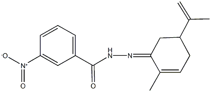 3-nitro-N'-(5-isopropenyl-2-methyl-2-cyclohexen-1-ylidene)benzohydrazide,,结构式