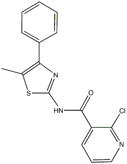2-chloro-N-(5-methyl-4-phenyl-1,3-thiazol-2-yl)nicotinamide 结构式