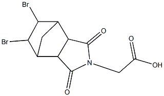 (8,9-dibromo-3,5-dioxo-4-azatricyclo[5.2.1.0~2,6~]dec-4-yl)acetic acid 化学構造式