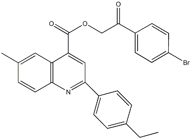 2-(4-bromophenyl)-2-oxoethyl 2-(4-ethylphenyl)-6-methyl-4-quinolinecarboxylate Structure