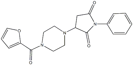 3-[4-(2-furoyl)-1-piperazinyl]-1-phenyl-2,5-pyrrolidinedione 结构式