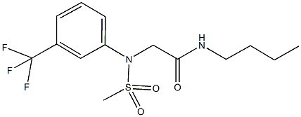 N-butyl-2-[(methylsulfonyl)-3-(trifluoromethyl)anilino]acetamide Struktur