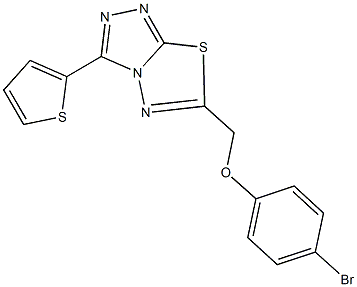 6-[(4-bromophenoxy)methyl]-3-(2-thienyl)[1,2,4]triazolo[3,4-b][1,3,4]thiadiazole 结构式