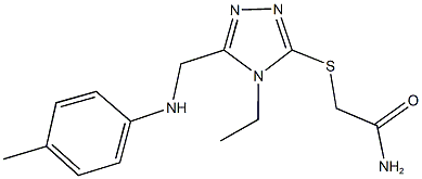 2-{[4-ethyl-5-(4-toluidinomethyl)-4H-1,2,4-triazol-3-yl]sulfanyl}acetamide 化学構造式