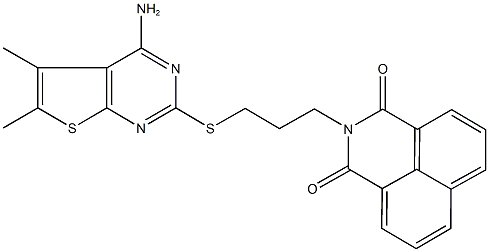 2-{3-[(4-amino-5,6-dimethylthieno[2,3-d]pyrimidin-2-yl)sulfanyl]propyl}-1H-benzo[de]isoquinoline-1,3(2H)-dione|