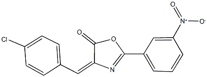 4-(4-chlorobenzylidene)-2-{3-nitrophenyl}-1,3-oxazol-5(4H)-one 结构式