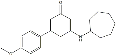 3-(cycloheptylamino)-5-(4-methoxyphenyl)-2-cyclohexen-1-one Structure