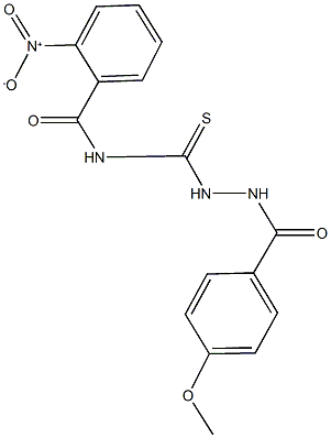 2-nitro-N-{[2-(4-methoxybenzoyl)hydrazino]carbothioyl}benzamide 结构式