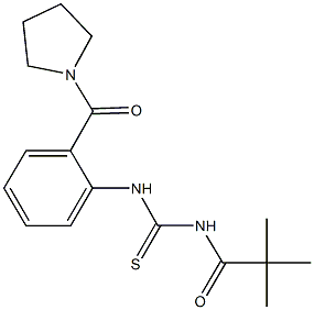 N-(2,2-dimethylpropanoyl)-N'-[2-(1-pyrrolidinylcarbonyl)phenyl]thiourea