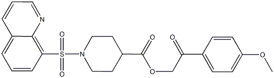 2-(4-methoxyphenyl)-2-oxoethyl 1-(8-quinolinylsulfonyl)-4-piperidinecarboxylate|