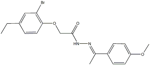 2-(2-bromo-4-ethylphenoxy)-N'-[1-(4-methoxyphenyl)ethylidene]acetohydrazide Struktur