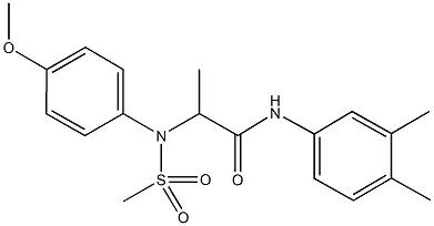 N-(3,4-dimethylphenyl)-2-[4-methoxy(methylsulfonyl)anilino]propanamide 化学構造式