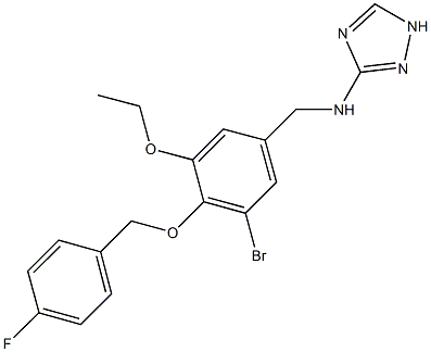 N-{3-bromo-5-ethoxy-4-[(4-fluorobenzyl)oxy]benzyl}-N-(1H-1,2,4-triazol-3-yl)amine 结构式