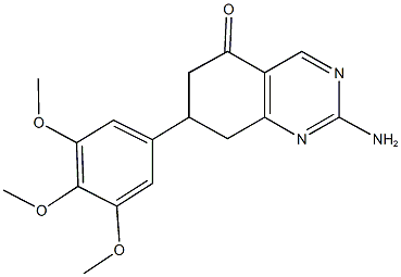 2-amino-7-(3,4,5-trimethoxyphenyl)-7,8-dihydro-5(6H)-quinazolinone 结构式