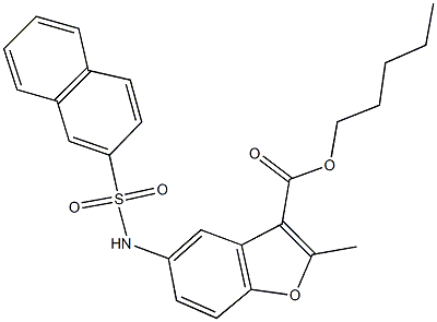 pentyl 2-methyl-5-[(2-naphthylsulfonyl)amino]-1-benzofuran-3-carboxylate Structure