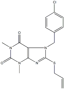 8-(allylsulfanyl)-7-(4-chlorobenzyl)-1,3-dimethyl-3,7-dihydro-1H-purine-2,6-dione Structure