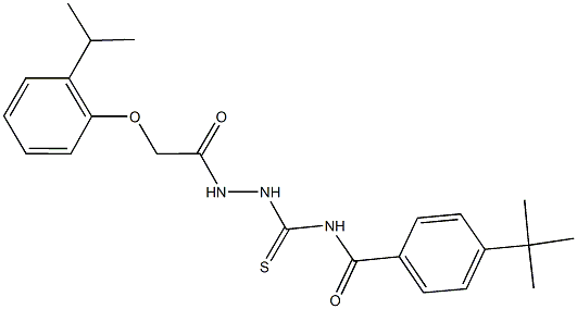 4-tert-butyl-N-({2-[(2-isopropylphenoxy)acetyl]hydrazino}carbothioyl)benzamide 结构式