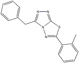 3-benzyl-6-(2-methylphenyl)[1,2,4]triazolo[3,4-b][1,3,4]thiadiazole Struktur