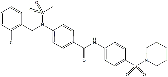 4-[(2-chlorobenzyl)(methylsulfonyl)amino]-N-[4-(1-piperidinylsulfonyl)phenyl]benzamide,,结构式