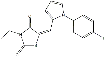 3-ethyl-5-{[1-(4-iodophenyl)-1H-pyrrol-2-yl]methylene}-1,3-thiazolidine-2,4-dione,,结构式