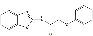 N-(4-methyl-1,3-benzothiazol-2-yl)-2-phenoxyacetamide Structure