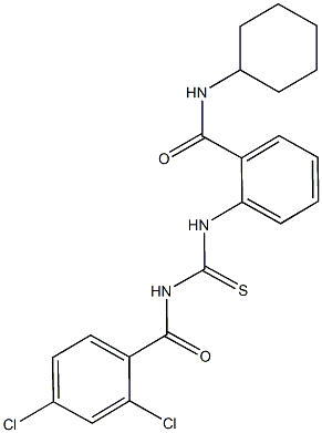 N-cyclohexyl-2-({[(2,4-dichlorobenzoyl)amino]carbothioyl}amino)benzamide Struktur