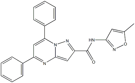 N-(5-methyl-3-isoxazolyl)-5,7-diphenylpyrazolo[1,5-a]pyrimidine-2-carboxamide,,结构式