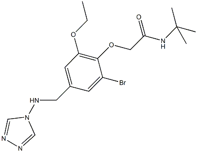 2-{2-bromo-6-ethoxy-4-[(4H-1,2,4-triazol-4-ylamino)methyl]phenoxy}-N-(tert-butyl)acetamide,,结构式