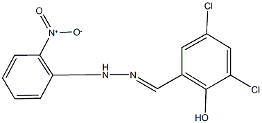 3,5-dichloro-2-hydroxybenzaldehyde {2-nitrophenyl}hydrazone,,结构式