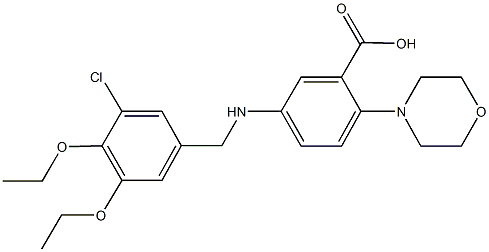 5-[(3-chloro-4,5-diethoxybenzyl)amino]-2-(4-morpholinyl)benzoic acid 结构式