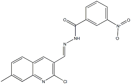 N'-[(2-chloro-7-methyl-3-quinolinyl)methylene]-3-nitrobenzohydrazide Struktur