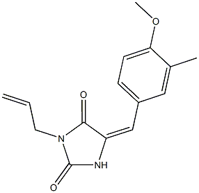 3-allyl-5-(4-methoxy-3-methylbenzylidene)-2,4-imidazolidinedione 化学構造式