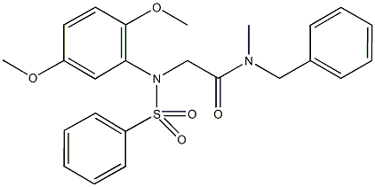 N-benzyl-2-[2,5-dimethoxy(phenylsulfonyl)anilino]-N-methylacetamide Structure