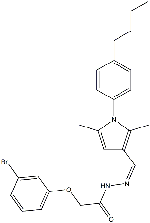 2-(3-bromophenoxy)-N'-{[1-(4-butylphenyl)-2,5-dimethyl-1H-pyrrol-3-yl]methylene}acetohydrazide Struktur