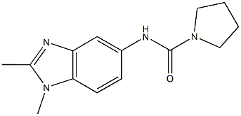 N-(1,2-dimethyl-1H-benzimidazol-5-yl)-1-pyrrolidinecarboxamide Struktur