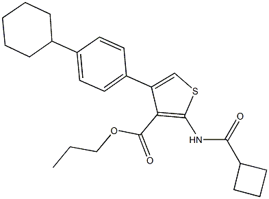 propyl 2-[(cyclobutylcarbonyl)amino]-4-(4-cyclohexylphenyl)-3-thiophenecarboxylate|