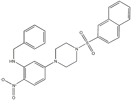 1-{3-(benzylamino)-4-nitrophenyl}-4-(2-naphthylsulfonyl)piperazine Struktur